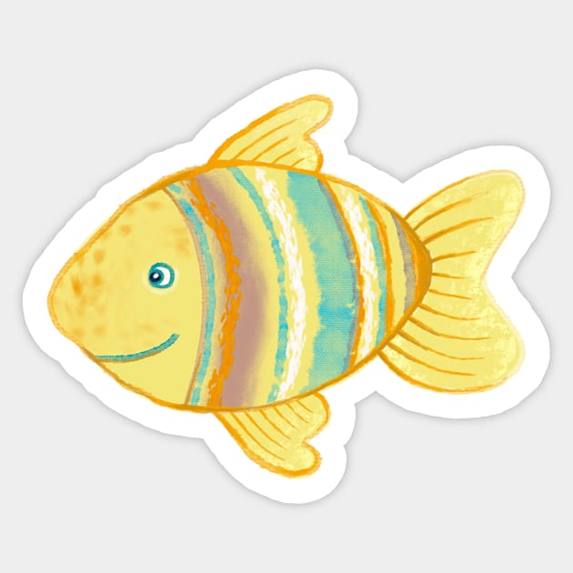 Fish´n Chips in the Lake Sticker by colorofmagic